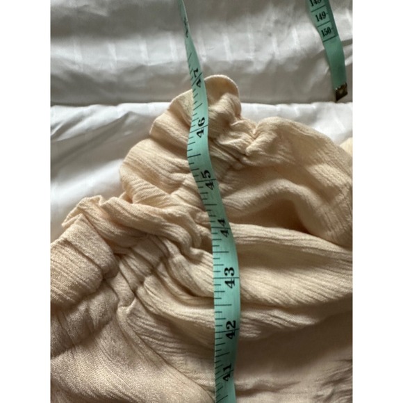 Free People Beach Bliss Maxi Dress - Cream Crinkle Gauze Lace Boho Ruffle - XS - Picture 10 of 12